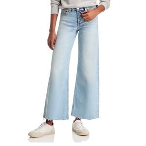 RE/DONE Mid Rise Wide Leg Ankle Jeans Undertow Blue Raw Hem 30 190-03WMRWDLC
